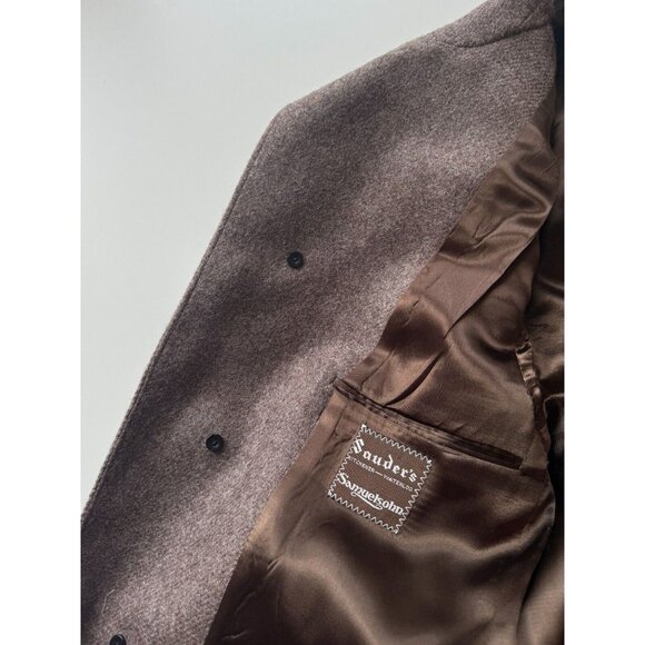 Vintage Men's SAMUELSOHN Taupe Brown 100% Wool Overcoat Coat Jacket, Size 38R - Picture 13 of 16